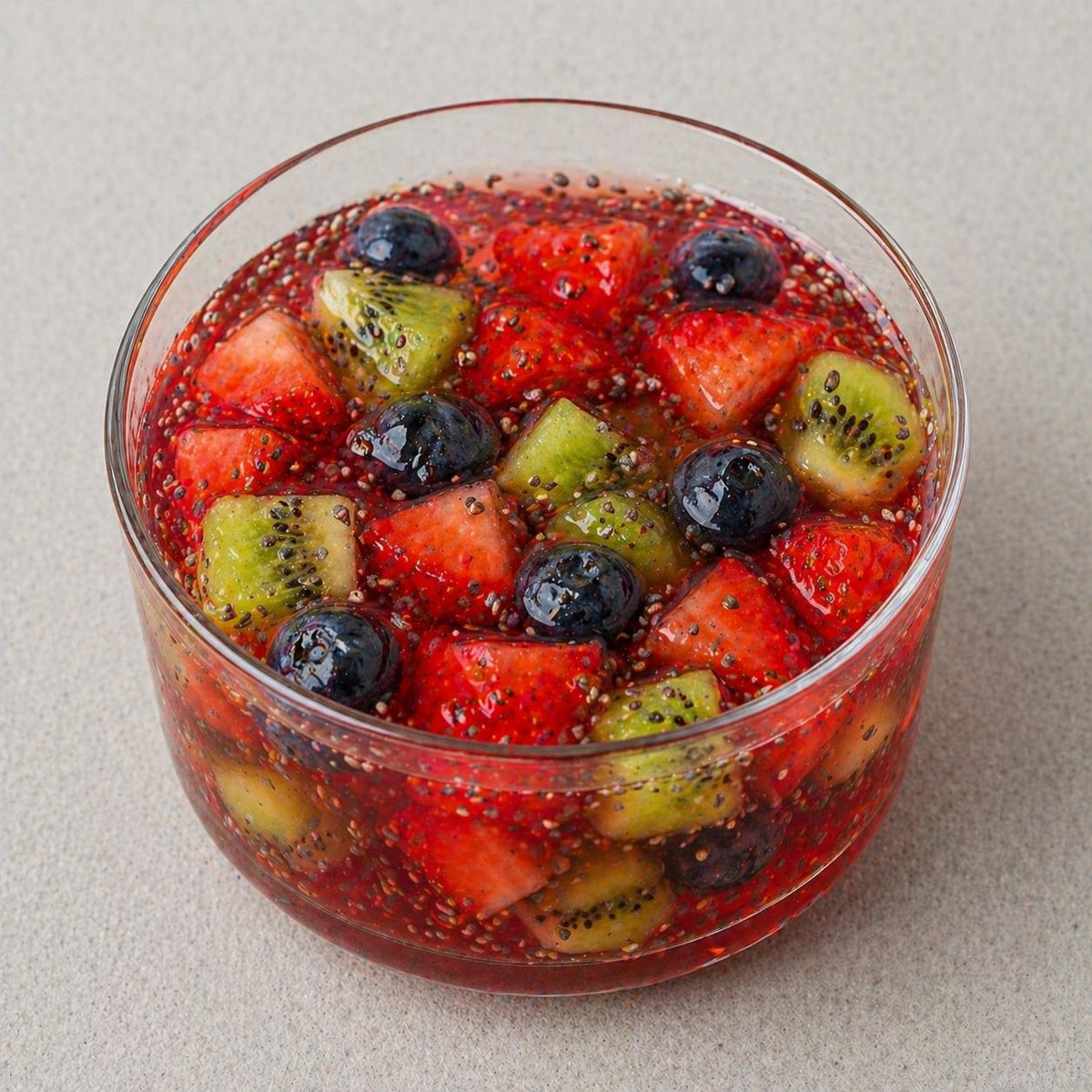 Gelatina Natural con Chía y Fruta