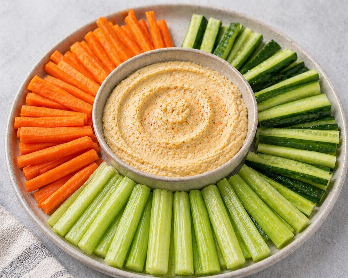 Hummus con Bastones de Verduras