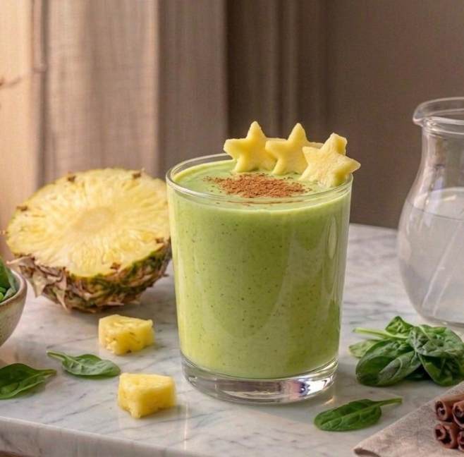 Smoothie Recuperador de Piña, Espinaca y Colágeno
